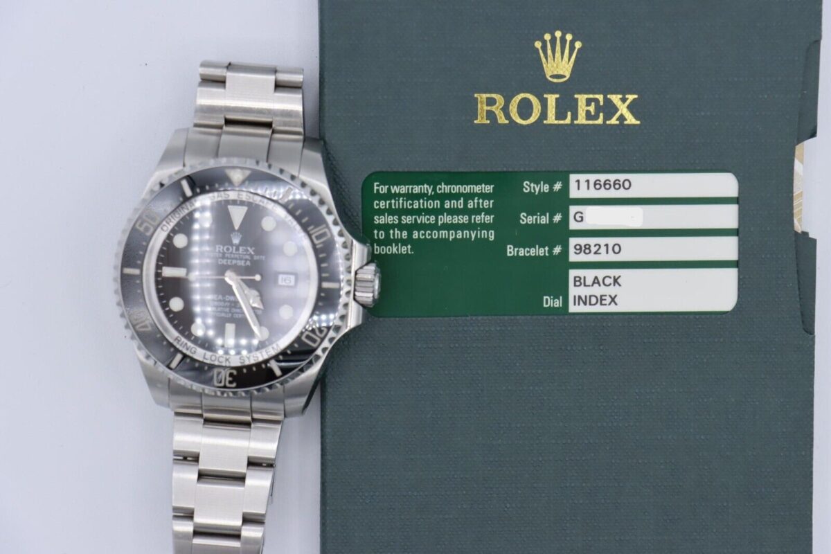 Rolex Sea-Dweller DeepSea 116660 Black Dial & Bezel Oyster Band Box & Papers - Image 9