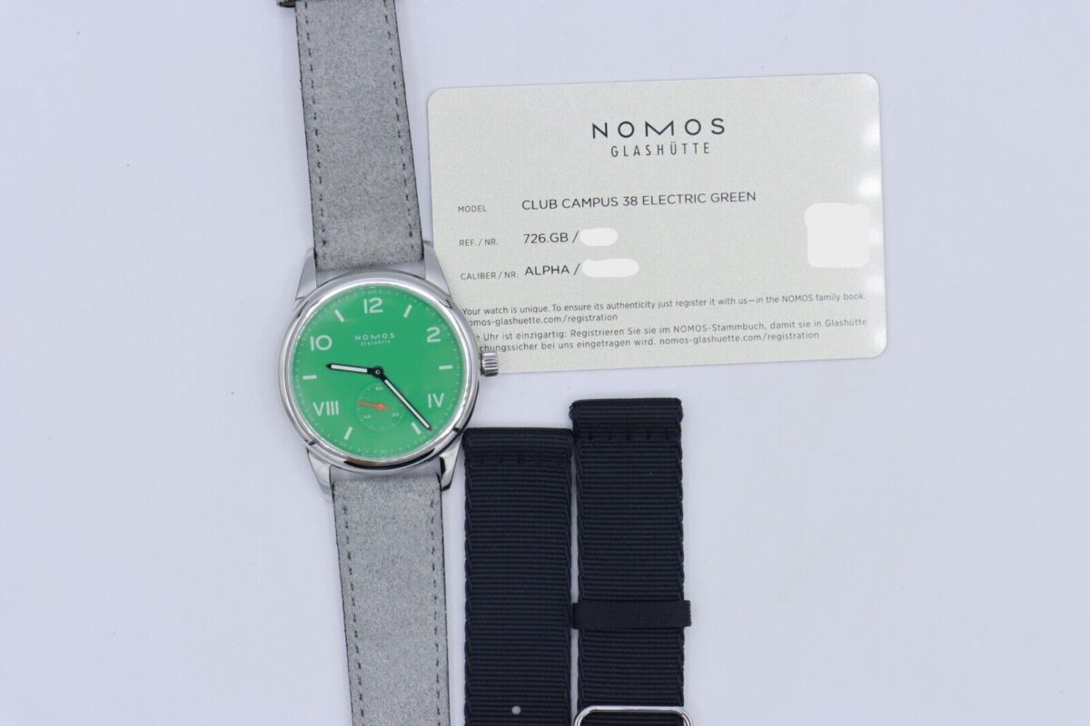 Nomos Glashutte Club Campus 726.GB Electric Green Dial Box & Papers 38mm - Image 9