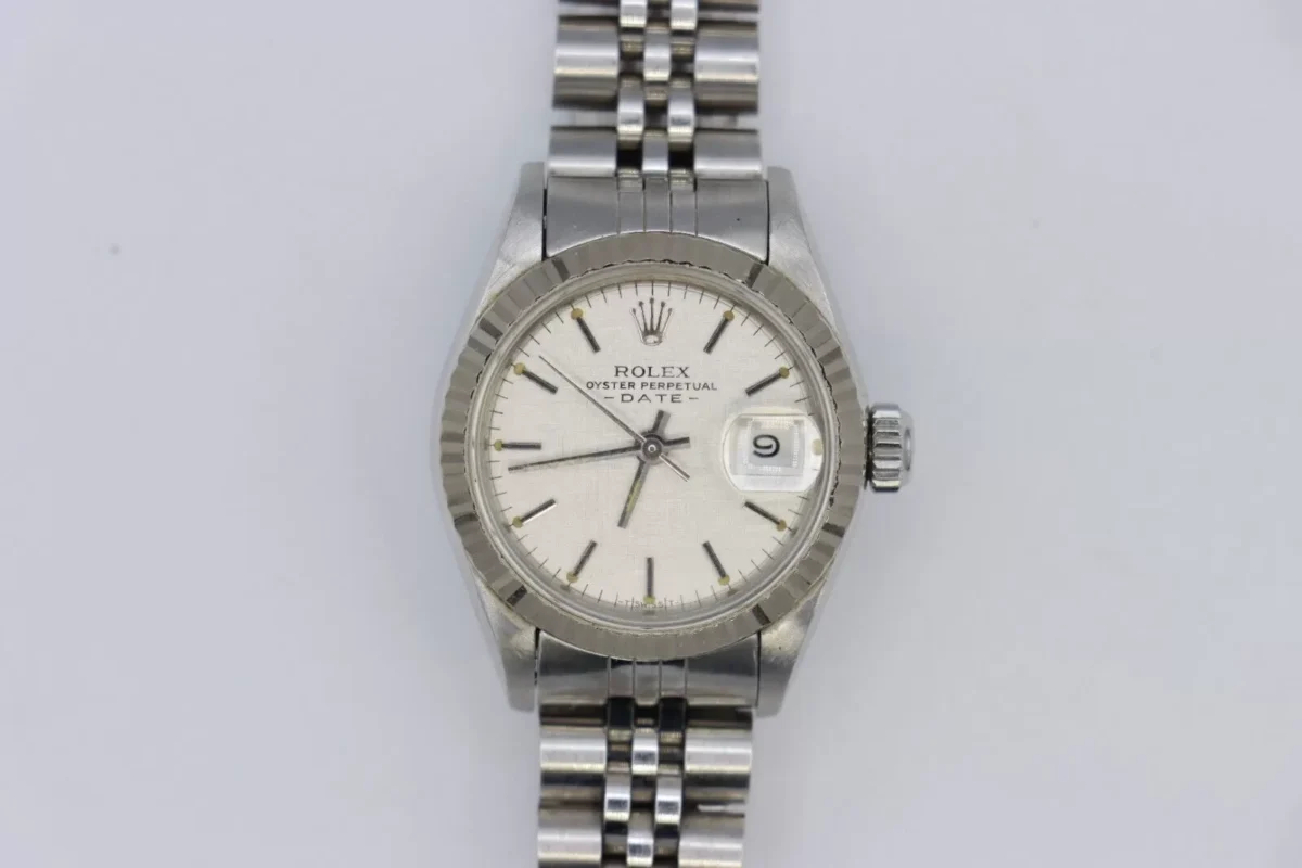 Rolex Lady Datejust 69174 Silver Linen Dial Jubilee Band 26mm Circa 1984