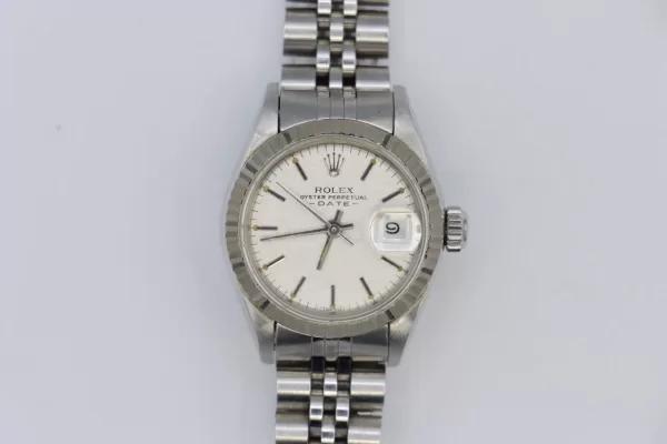 Rolex Lady Datejust 69174 Silver Linen Dial Jubilee Band 26mm Circa 1984