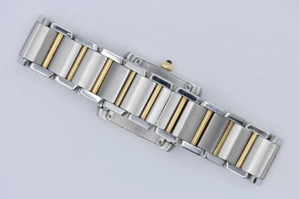 Cartier Tank Francaise 2384 White Roman Dial Two-Tone Quartz 20mm Ladies Size - Image 4