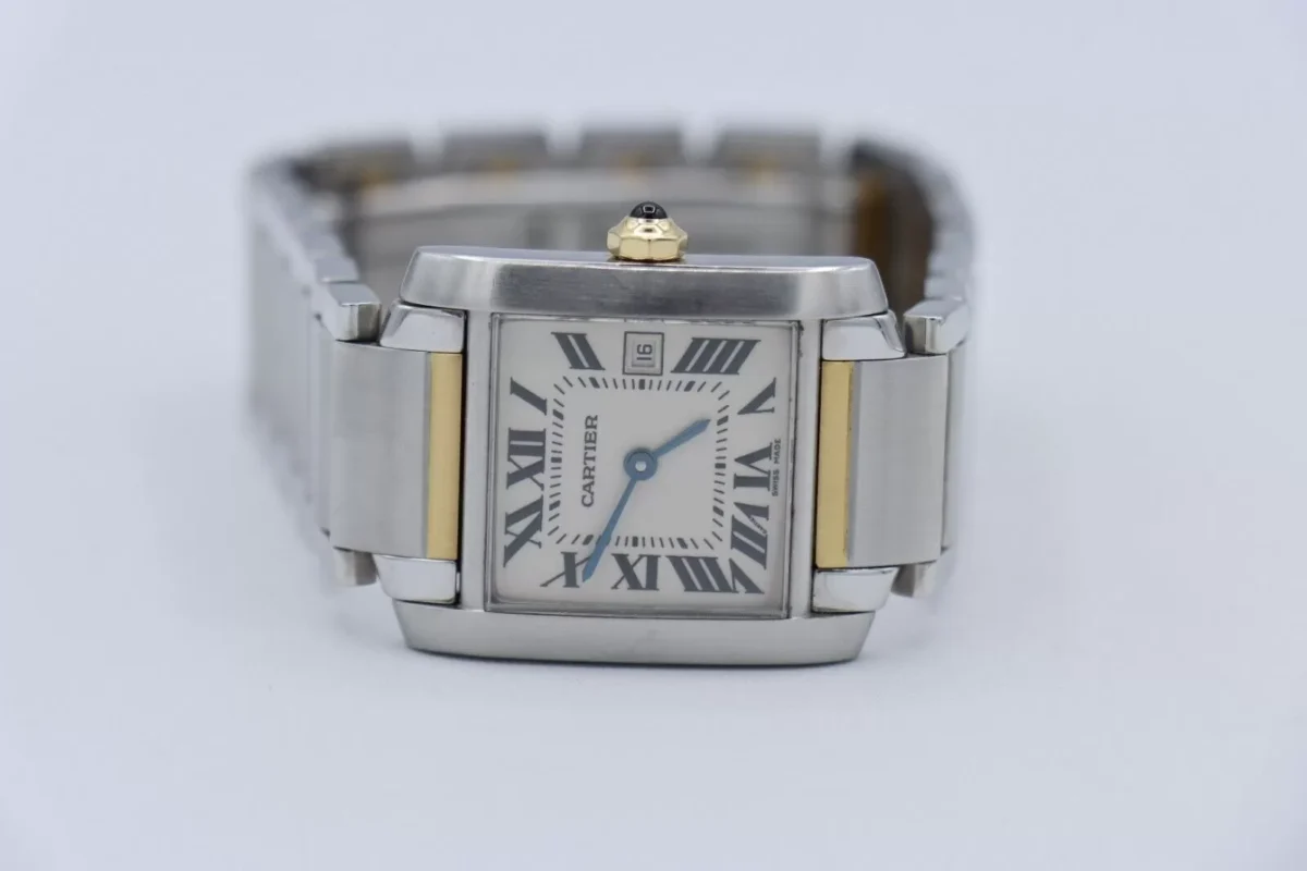 Cartier Tank Francaise 2384 White Roman Dial Two-Tone Quartz 20mm Ladies Size - Image 5