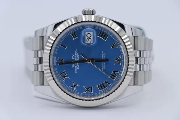 Rolex Datejust 41 126334 Blue Azure Roman Dial Jubilee Band Box & Papers 2021 - Image 5