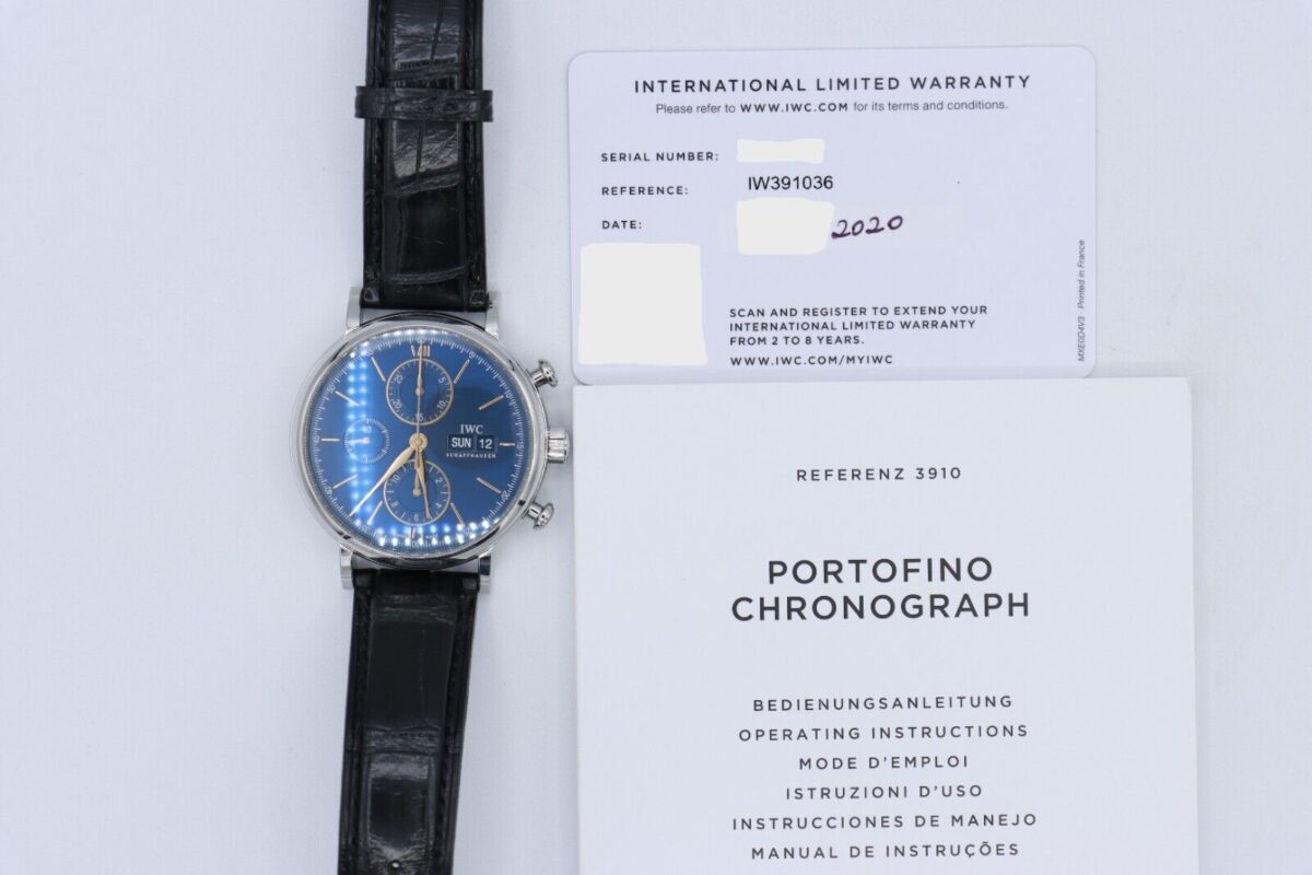 IWC Portofino IW391036 Chronograph Blue Dial 42mm Box & Papers Year 2020 - Image 11