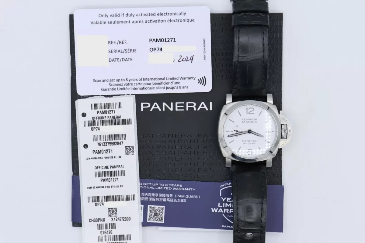 Panerai Luminor Marina Quaranta PAM01271 White Dial 40mm Box & Papers Year 2024 - Image 3