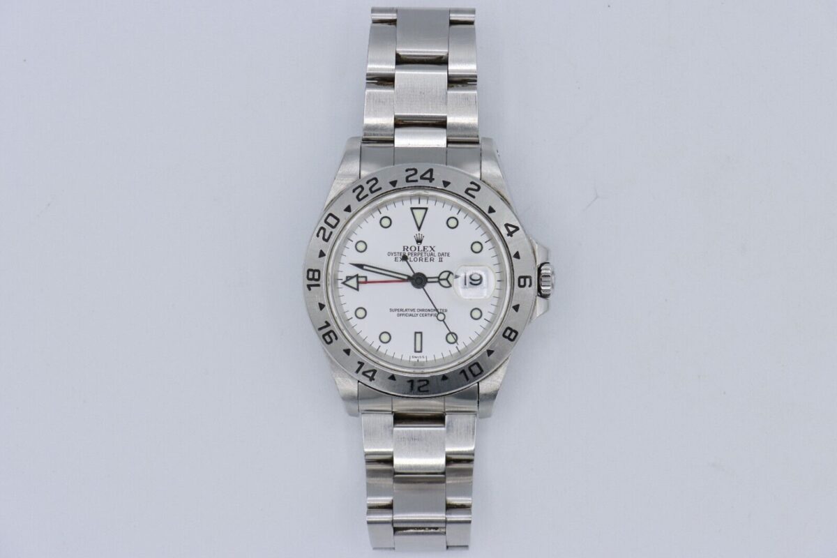 Rolex Explorer II 16570 Polar White Swiss Only Dial Oyster Band 40mm Circa 1999