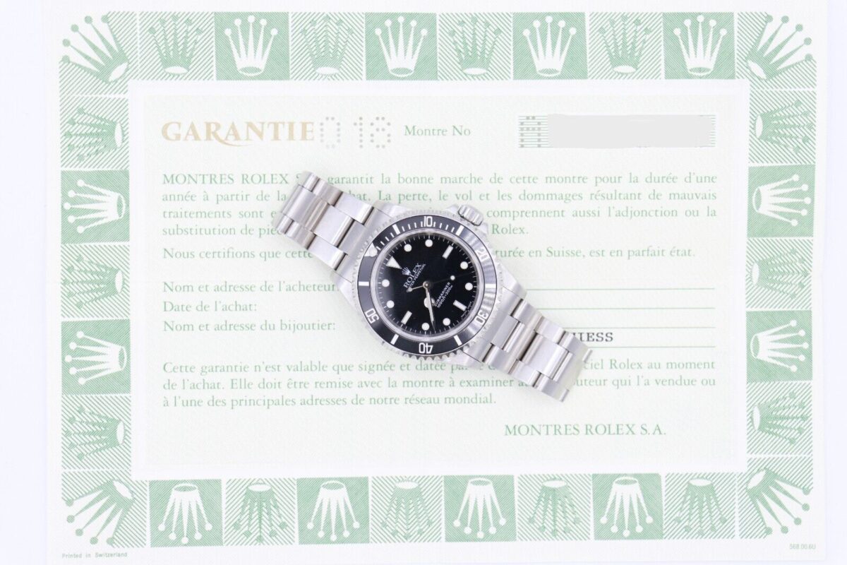Rolex Submariner 14060 Black Dial & Bezel No Date 40mm w/Papers Circa 1999