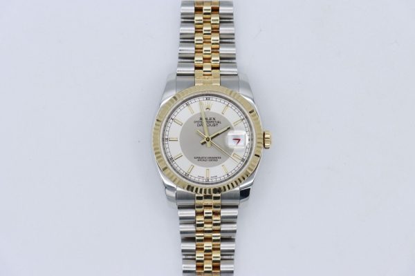Rolex Datejust 116233 Silver Tuxedo Dial Two-Tone Jubilee Band 36mm Circa 2009