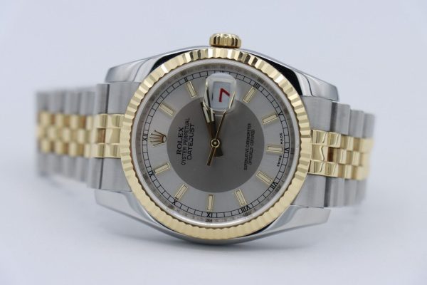 Rolex Datejust 116233 Silver Tuxedo Dial Two-Tone Jubilee Band 36mm Circa 2009