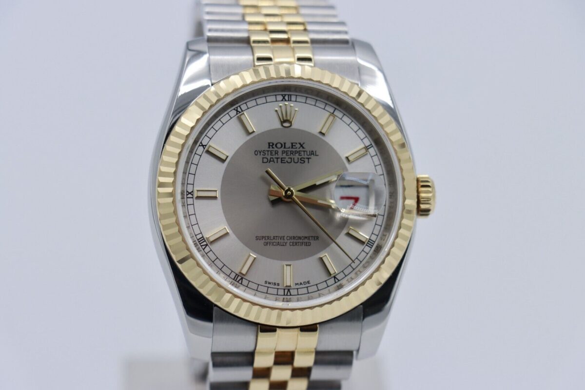 Rolex Datejust 116233 Silver Tuxedo Dial Two-Tone Jubilee Band 36mm Circa 2009