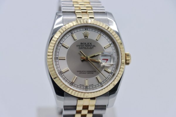 Rolex Datejust 116233 Silver Tuxedo Dial Two-Tone Jubilee Band 36mm Circa 2009