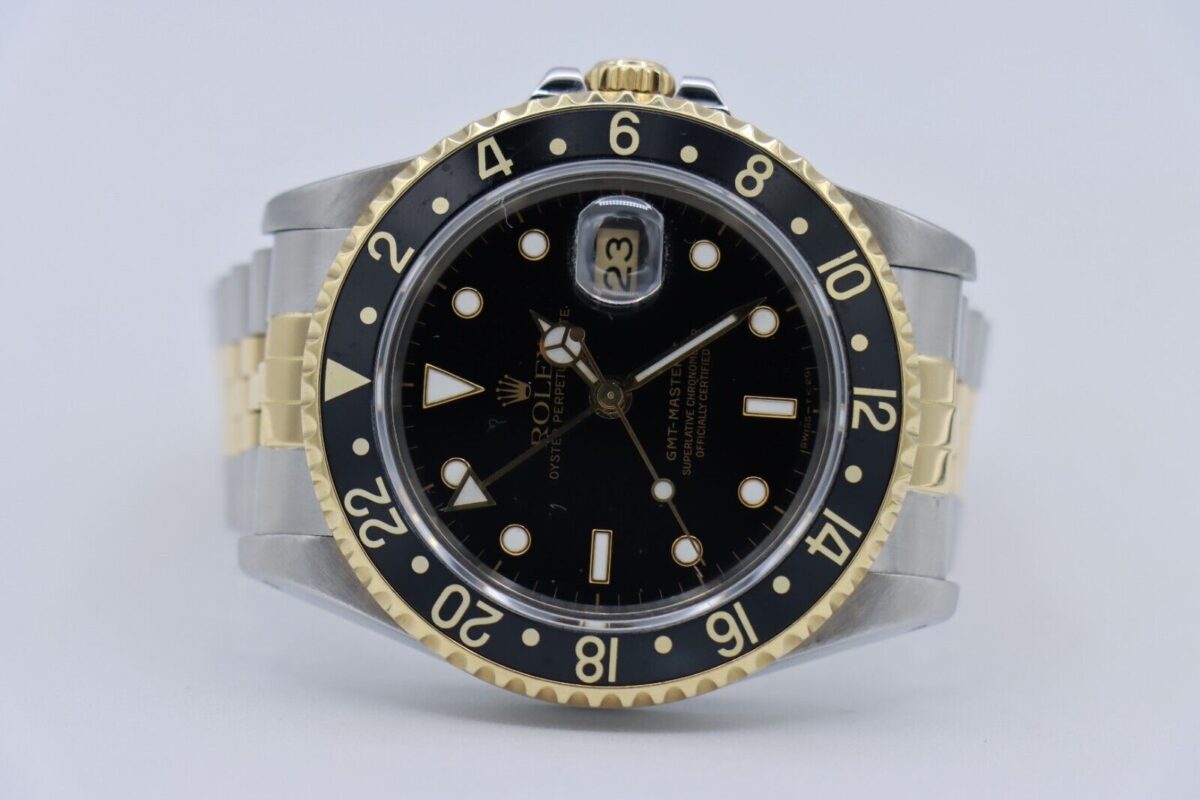 Rolex GMT-Master II 16713 Black Dial & Bezel Jubilee Band Two-Tone Circa 1991