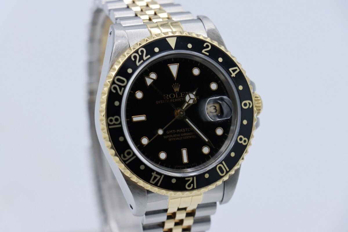 Rolex GMT-Master II 16713 Black Dial & Bezel Jubilee Band Two-Tone Circa 1991