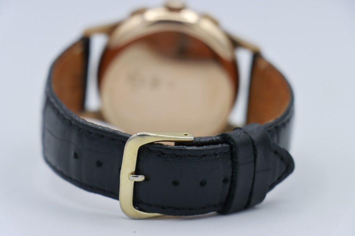 Vintage Sultana Chronograph 3910 18K Rose Gold Manual Wind Leather Strap 38mm - Image 7