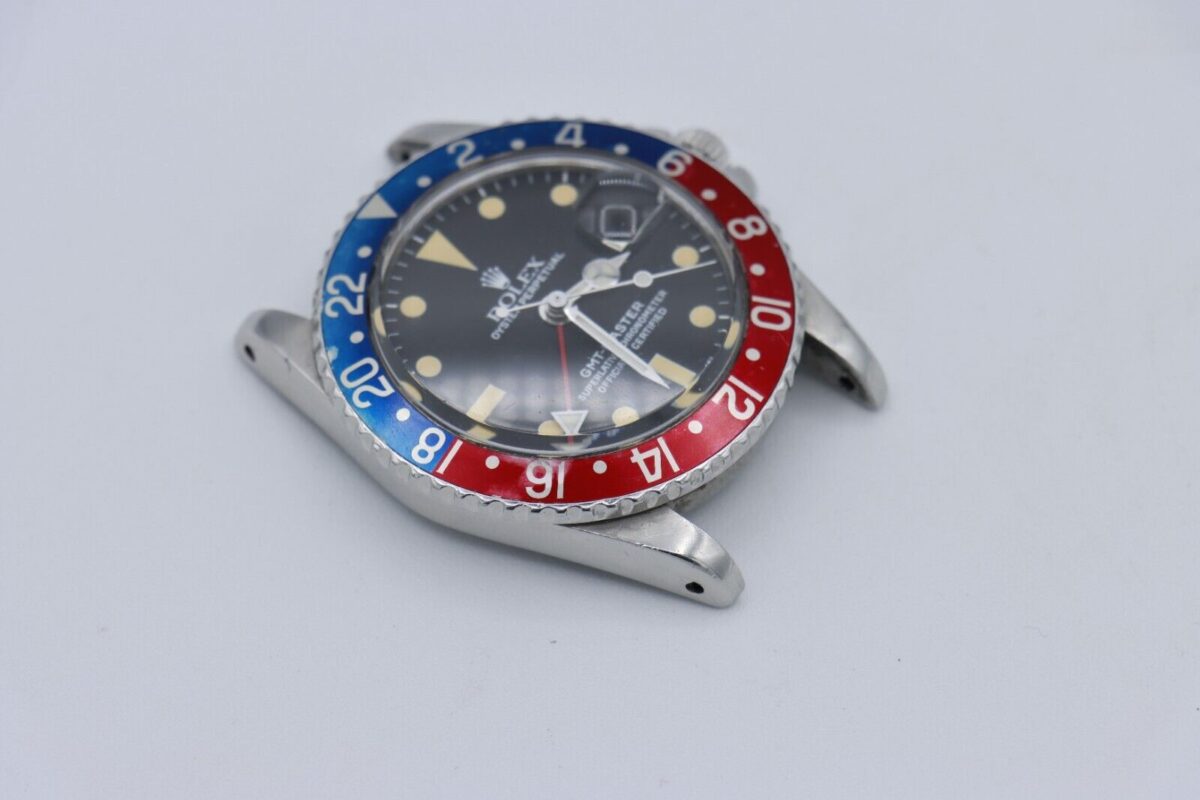 Vintage Rolex GMT-Master 1675 Pepsi Matte Black Dial Oyster Rivet Band Circa 1963