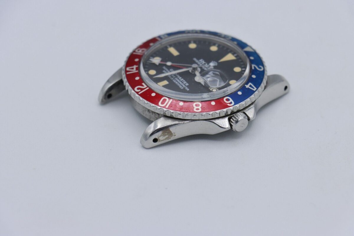 Vintage Rolex GMT-Master 1675 Pepsi Matte Black Dial Oyster Rivet Band Circa 1963