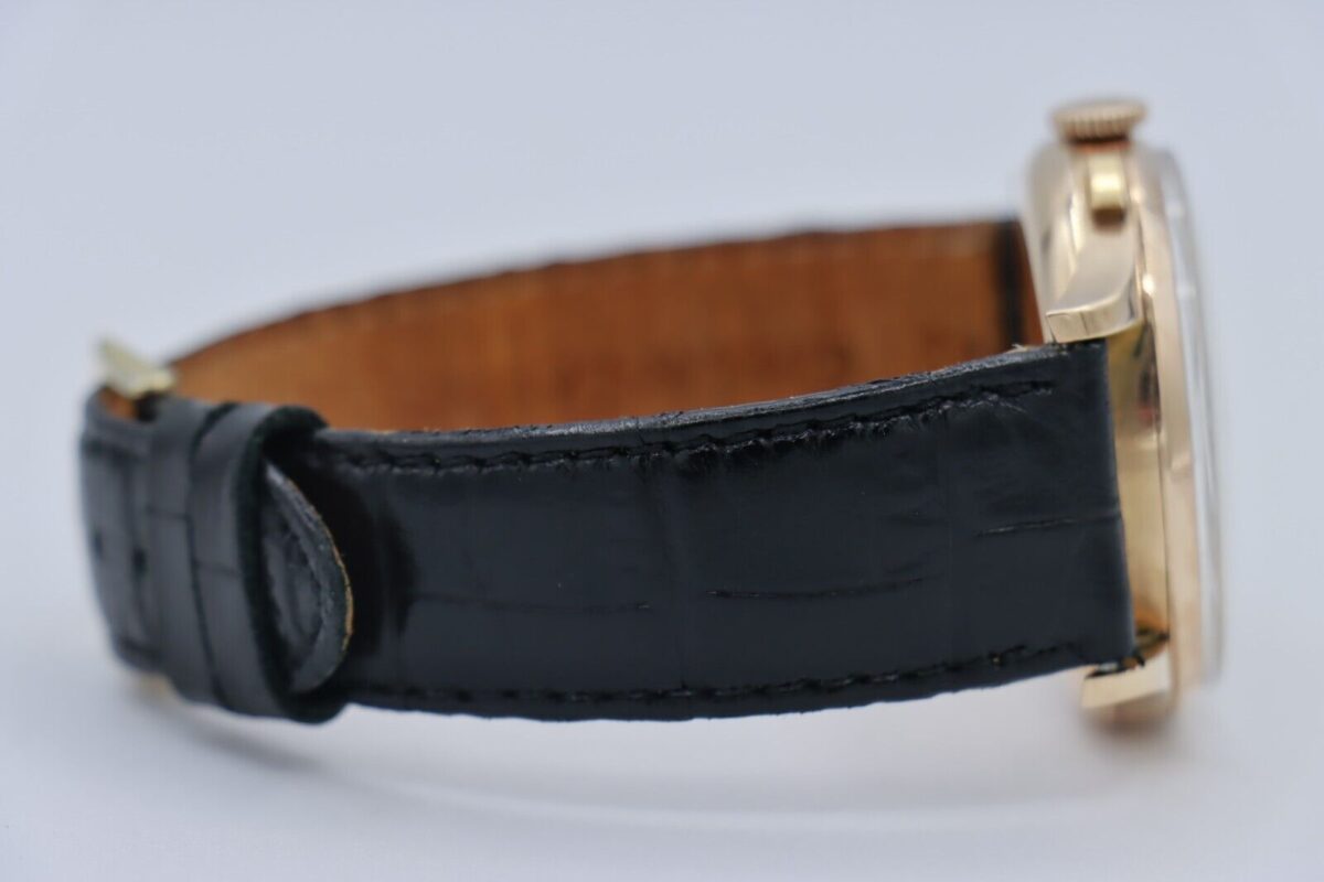 Vintage Sultana Chronograph 3910 18K Rose Gold Manual Wind Leather Strap 38mm - Image 8