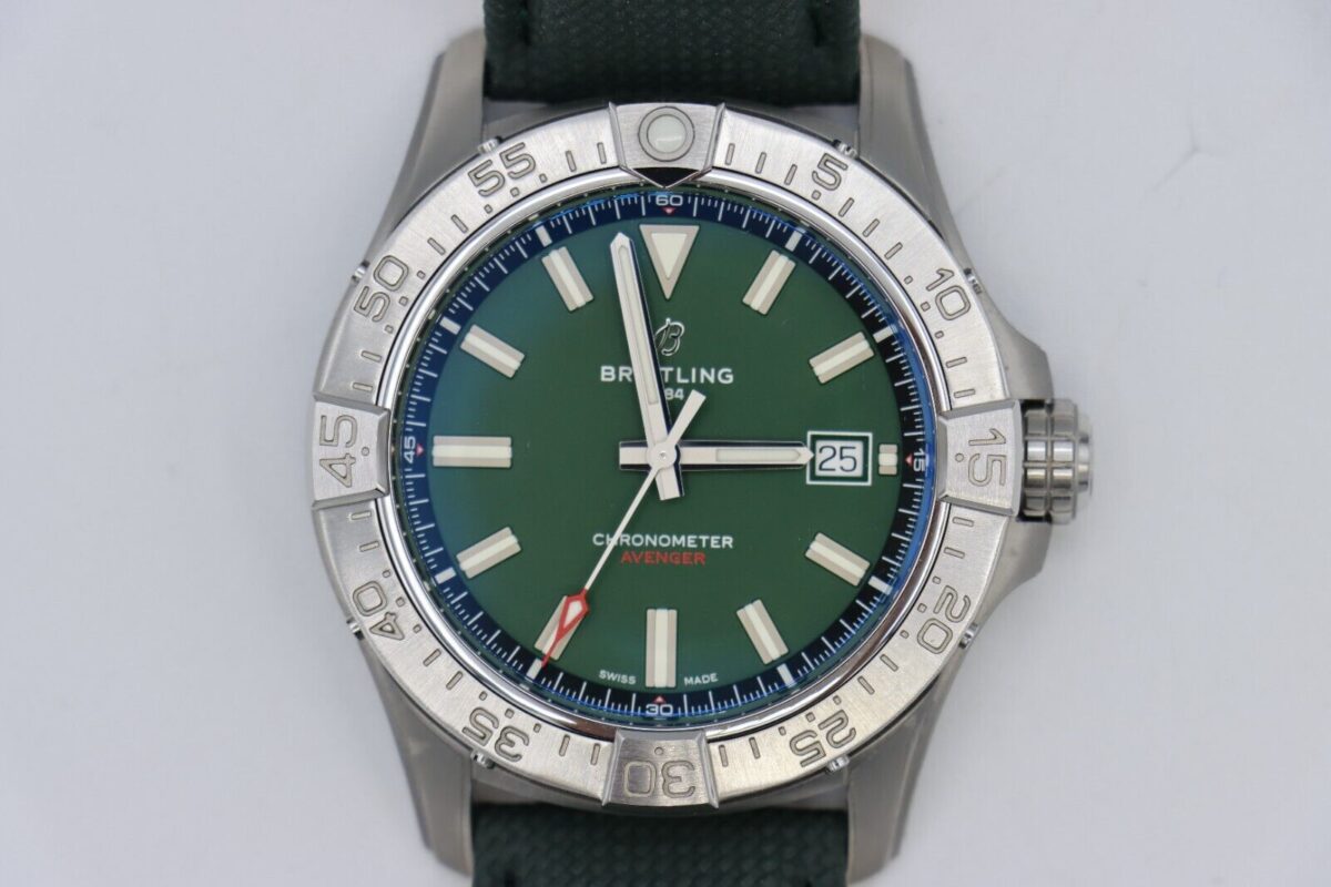 Breitling Avenger 42 A17328 Green Dial Leather Strap Box & Papers Year 2024