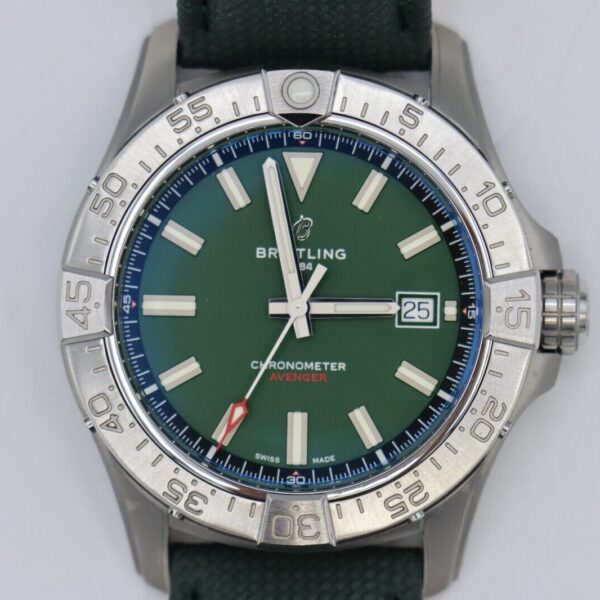 Breitling Avenger 42 A17328 Green Dial Leather Strap Box & Papers Year 2024