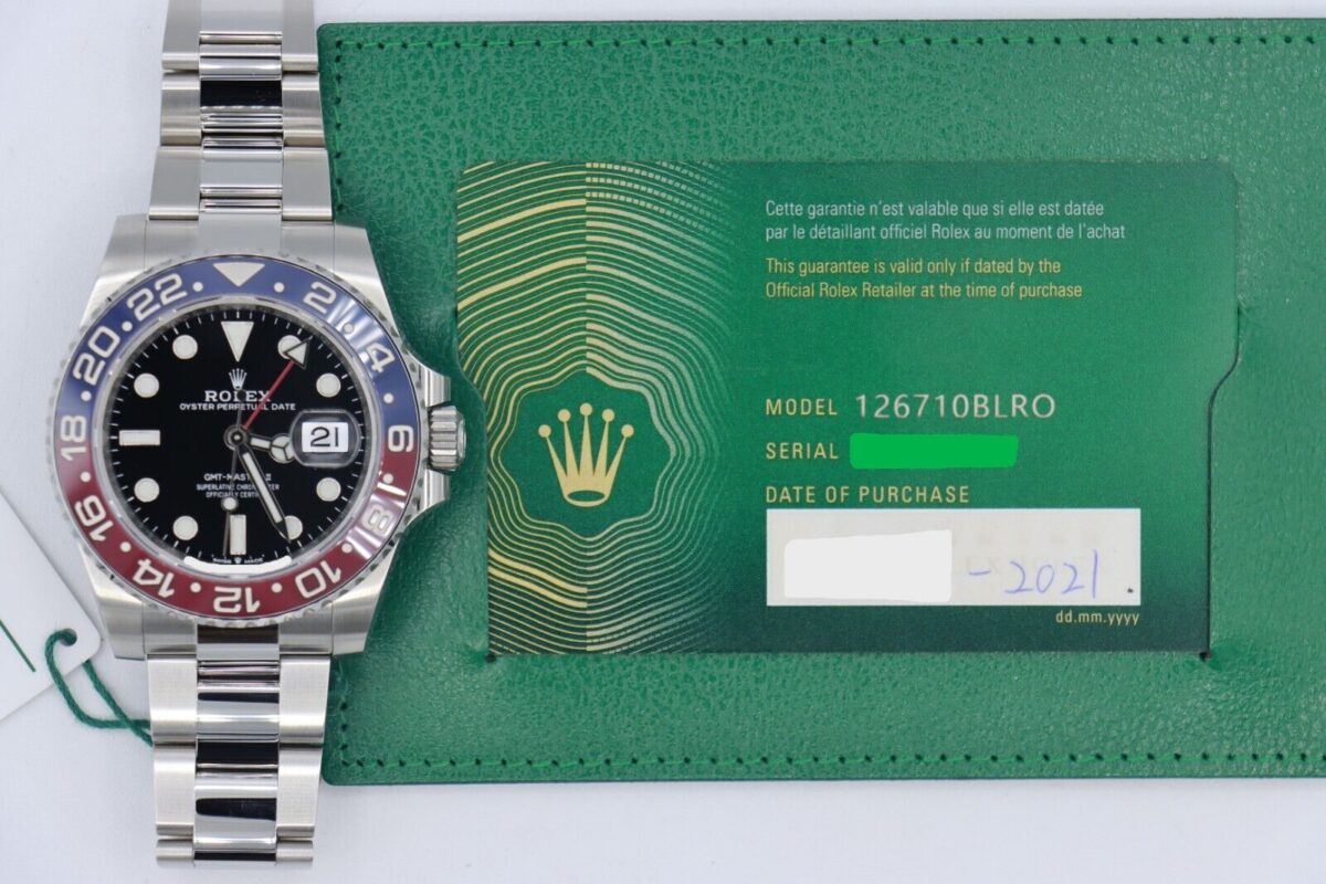 Rolex GMT-Master II 126710BLRO Pepsi Blue & Red Bezel Oyster Band Box & Papers Year 2023