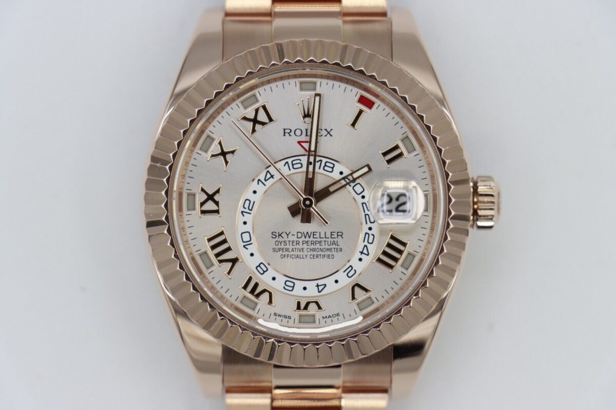 Rolex Sky-Dweller 326935 Sundust Roman Dial 18K Everose Oyster Band Year 2015