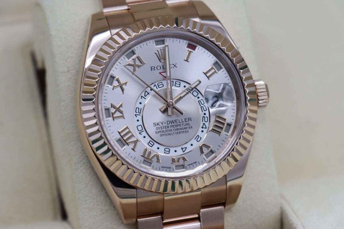 Rolex Sky-Dweller 326935 Sundust Roman Dial 18K Everose Oyster Band Year 2015