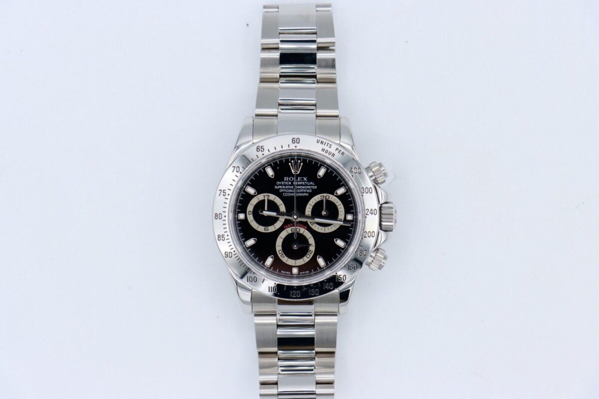 Rolex Daytona 116520 Black Dial Chronograph 40mm Service Papers Circa 2005