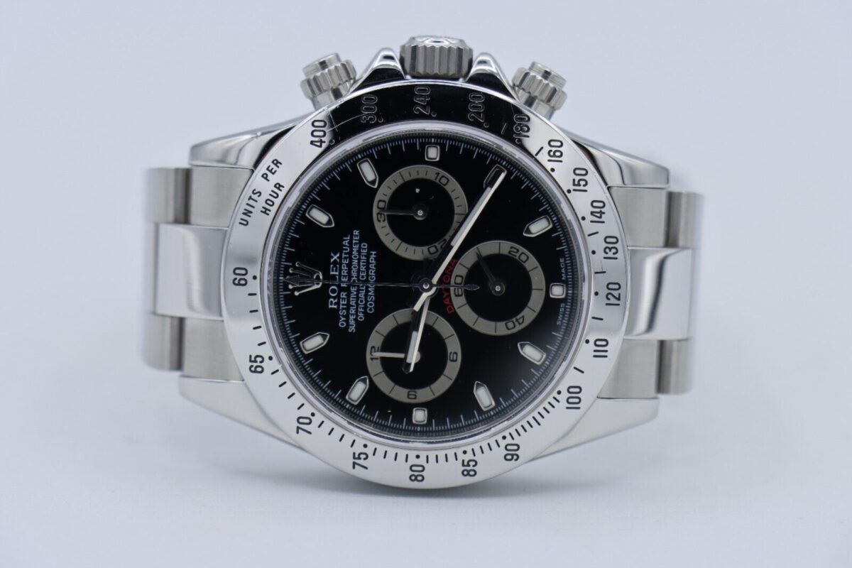 Rolex Daytona 116520 Black Dial Chronograph 40mm Service Papers Circa 2005
