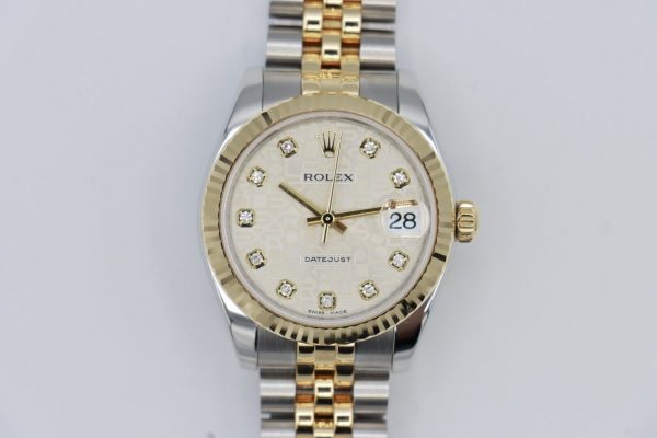 Rolex Midsize Datejust 178273 Silver Anniversary Diamond Dial Jubilee Band Circa 2015