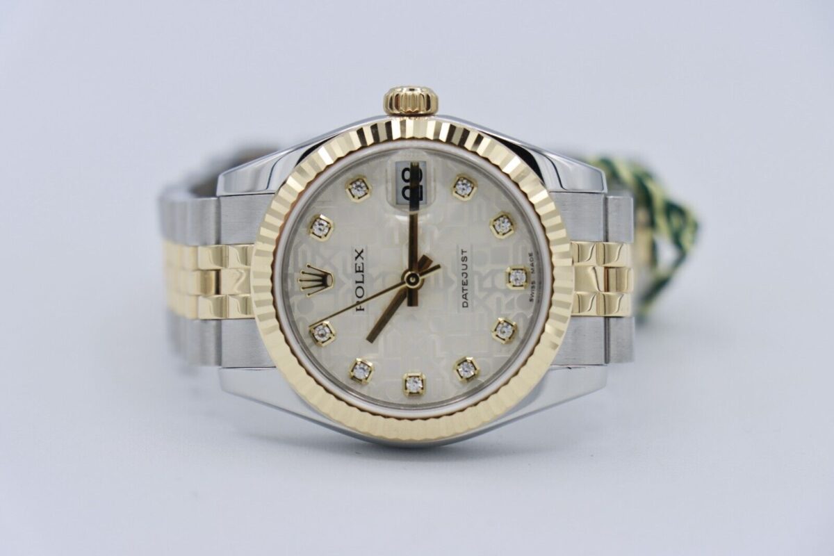 Rolex Midsize Datejust 178273 Silver Anniversary Diamond Dial Jubilee Band Circa 2015