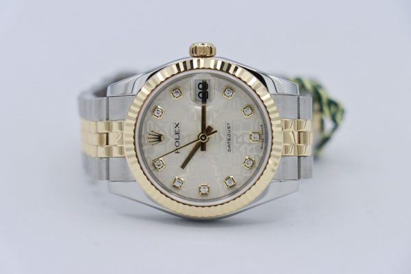 Rolex Midsize Datejust 178273 Silver Anniversary Diamond Dial Jubilee Band Circa 2015