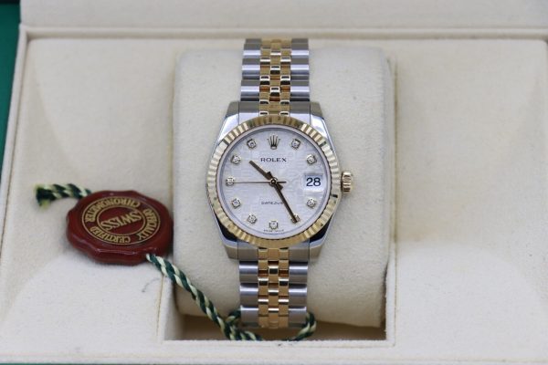 Rolex Midsize Datejust 178273 Silver Anniversary Diamond Dial Jubilee Band Circa 2015