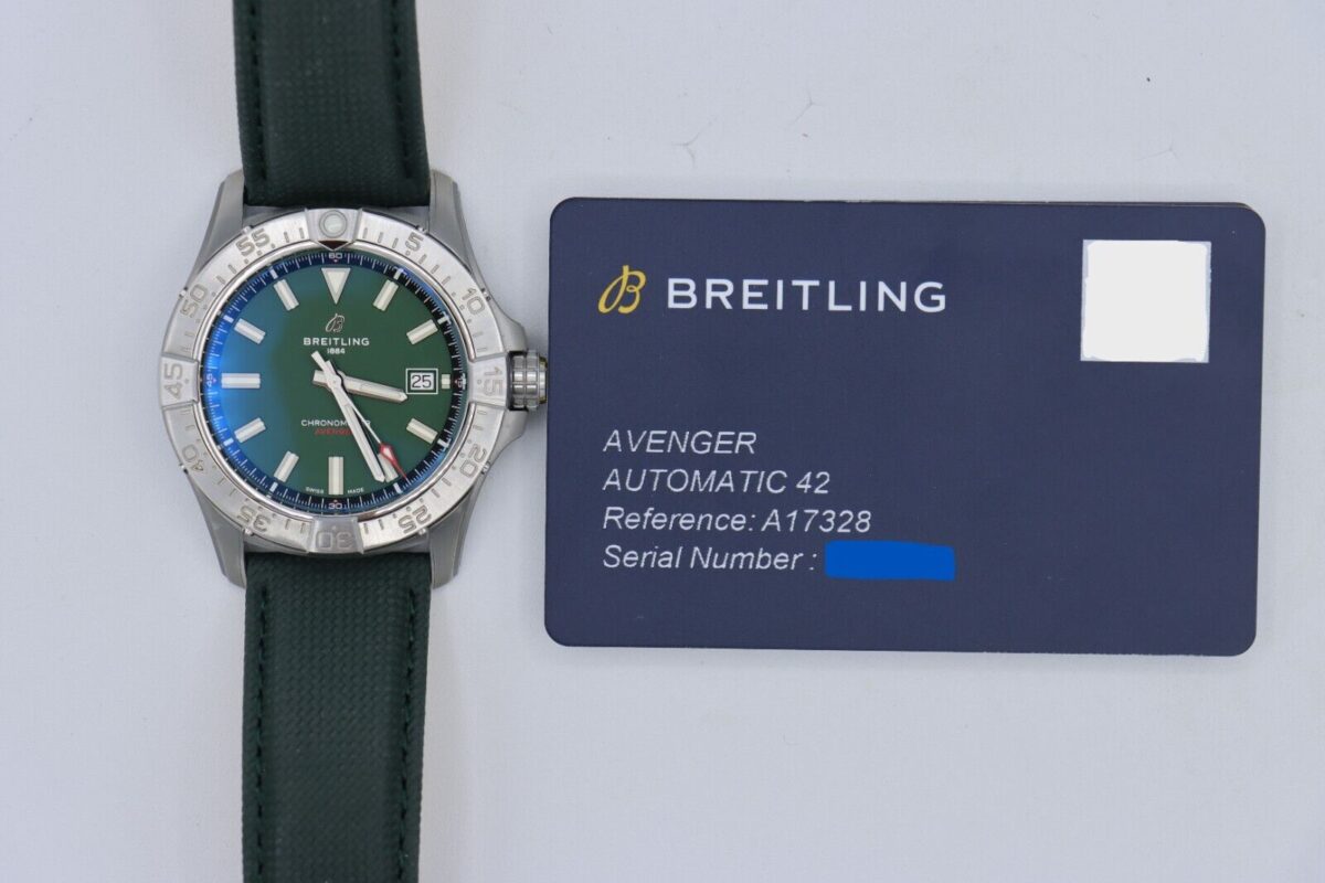 Breitling Avenger 42 A17328 Green Dial Leather Strap Box & Papers Year 2024 - Image 11