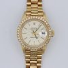 Rolex Datejust 69178 Silver Stick Dial President 18K Diamond Bezel Circa 1995