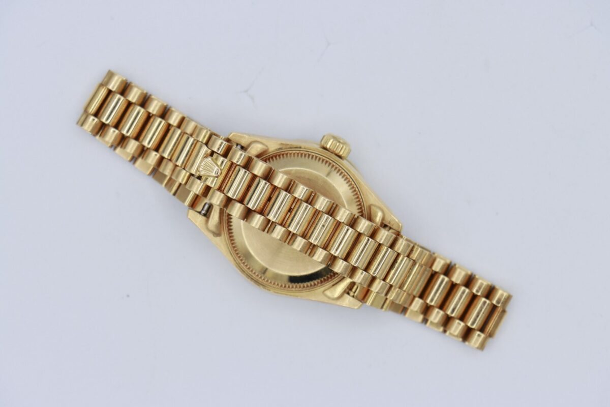 Rolex Datejust 69178 Silver Stick Dial President 18K Diamond Bezel Circa 1995 - Image 4