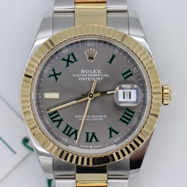 Rolex Datejust 41 126333 Wimbledon Slate Dial Oyster Band Two-Tone Year 2023