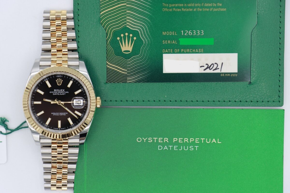 Rolex Datejust 41 126333 Black Index Dial Jubilee Band Box & Papers Year 2021 - Image 9