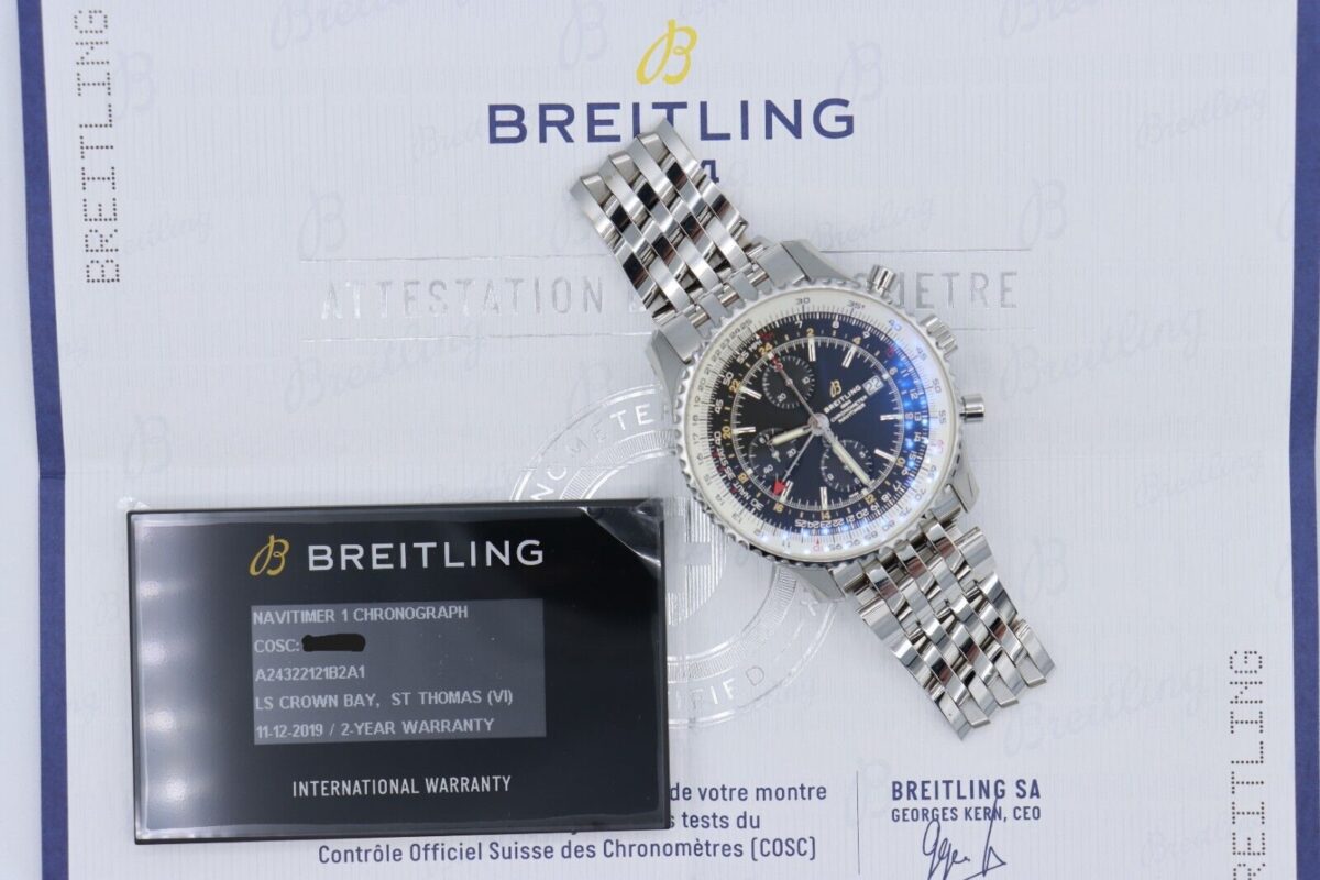 Breitling Navitimer World GMT A24322 Black Dial Chronograph 46mm Box & Papers - Image 9