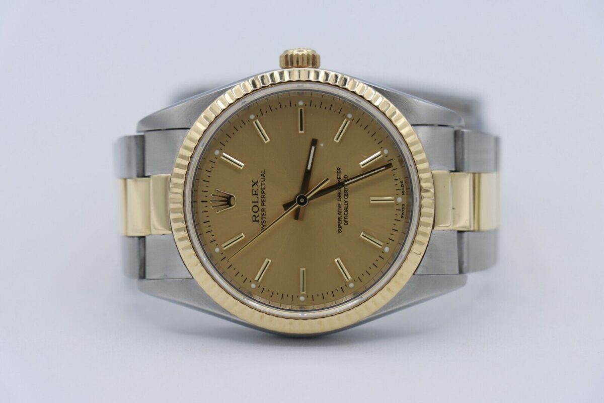 Rolex Oyster Perpetual 14233 Champagne Stick Dial Oyster Band Two-Tone Year 2006 - Image 5