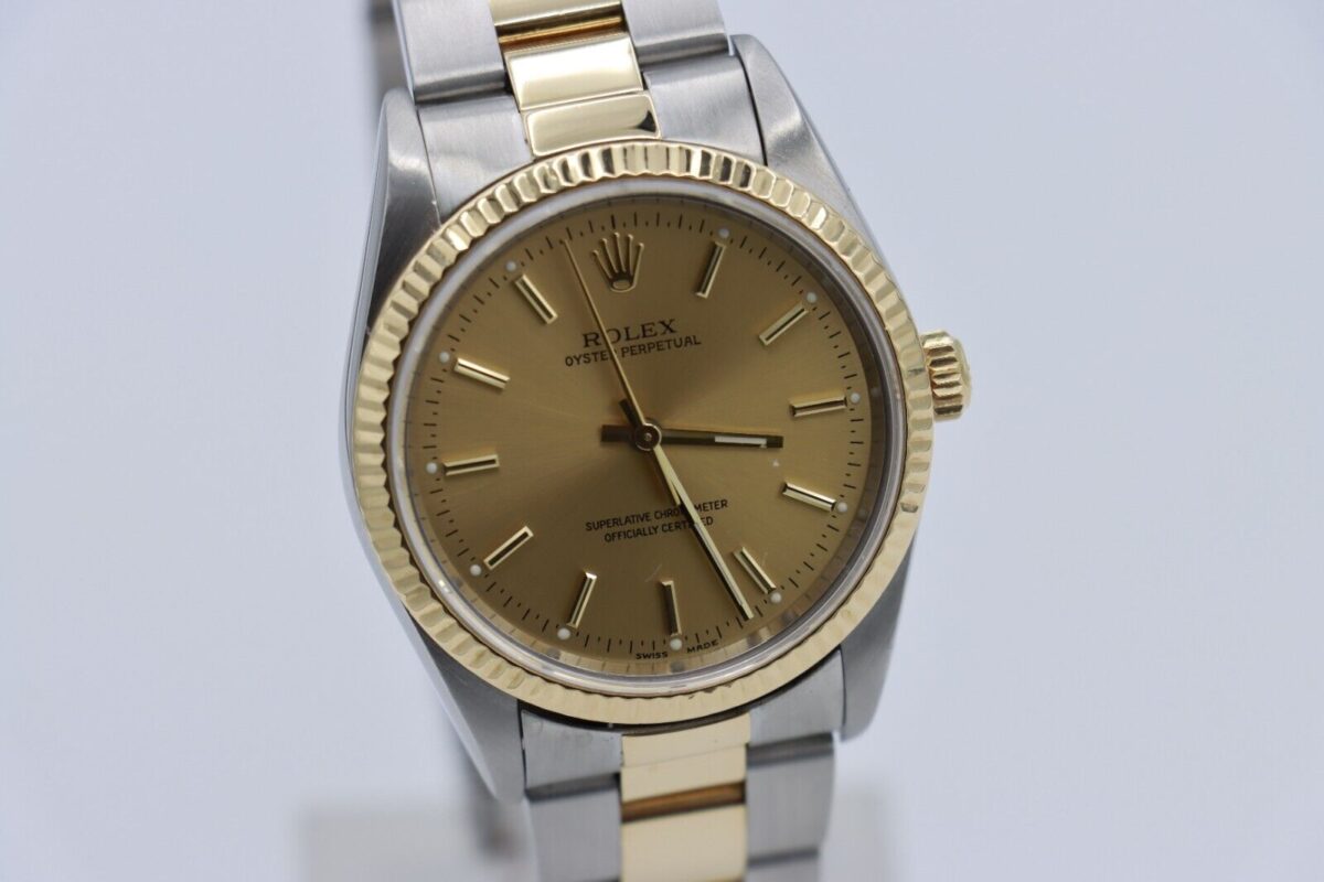Rolex Oyster Perpetual 14233 Champagne Stick Dial Oyster Band Two-Tone Year 2006 - Image 9