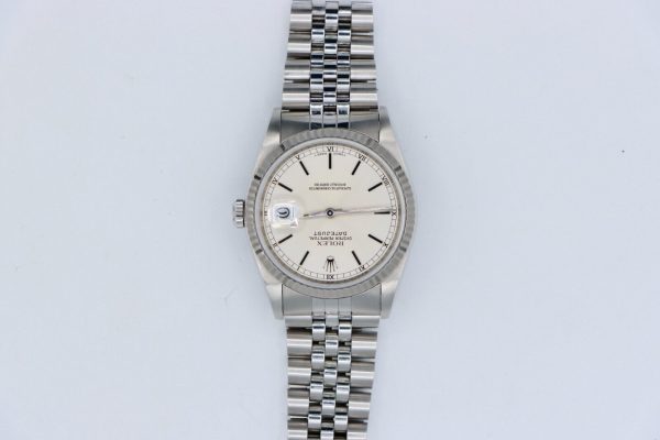 Rolex Datejust 16234 Silver Stick Dial Jubilee Band 36mm Fluted Bezel Circa 1989 - Image 2