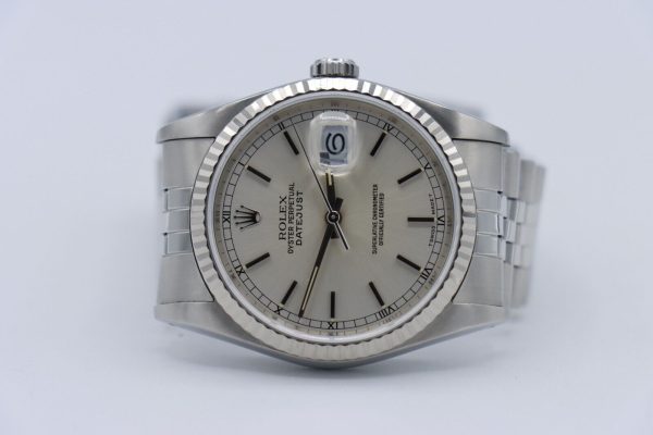 Rolex Datejust 16234 Silver Stick Dial Jubilee Band 36mm Fluted Bezel Circa 1989 - Image 5