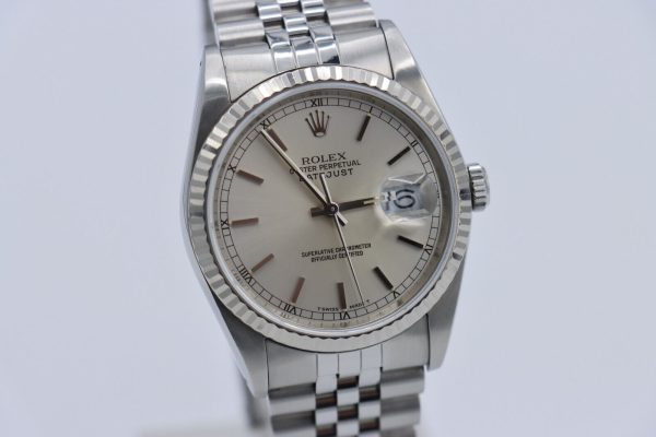 Rolex Datejust 16234 Silver Stick Dial Jubilee Band 36mm Fluted Bezel Circa 1989 - Image 9