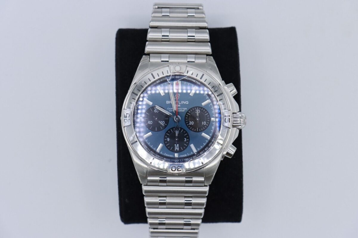 Breitling Chronomat B01 42 AB01341 Blue Dial Chronograph Stainless Bracelet 2024 - Image 2