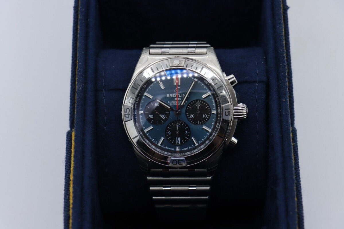 Breitling Chronomat B01 42 AB01341 Blue Dial Chronograph Stainless Bracelet 2024 - Image 10