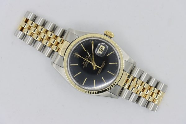 Rolex Datejust 16013 Black Stick Dial Jubilee Band Two-Tone 36mm Circa 1985 - Image 2