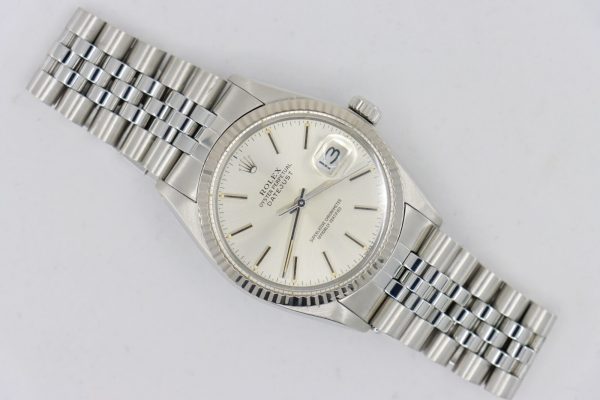 Rolex Datejust 16014 Silver Stick Dial Jubilee Band 36mm Fluted Bezel Circa - Image 2