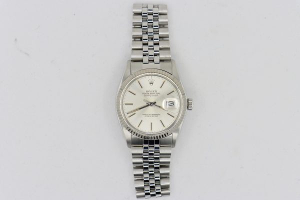 Rolex Datejust 16014 Silver Stick Dial Jubilee Band 36mm Fluted Bezel Circa - Image 3