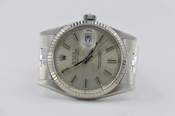 Rolex Datejust 16014 Silver Stick Dial Jubilee Band 36mm Fluted Bezel Circa - Image 5