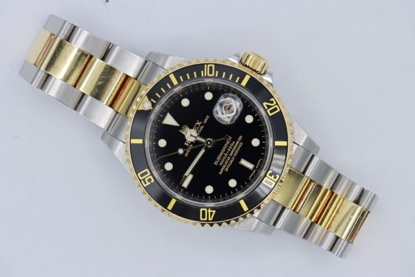 Rolex Submariner 16613T Black Dial & Bezel Two-Tone Oyster Band Circa 2006